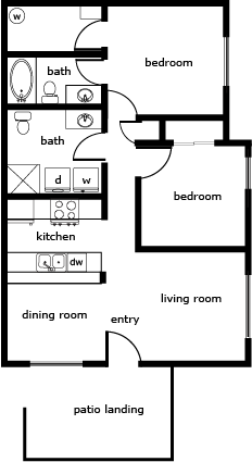 Cherry Ridge 2 Bed 2 Bath 850